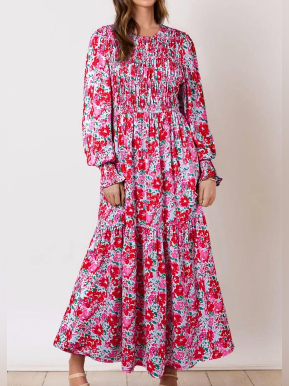 Floral Smoked Maxi Dress